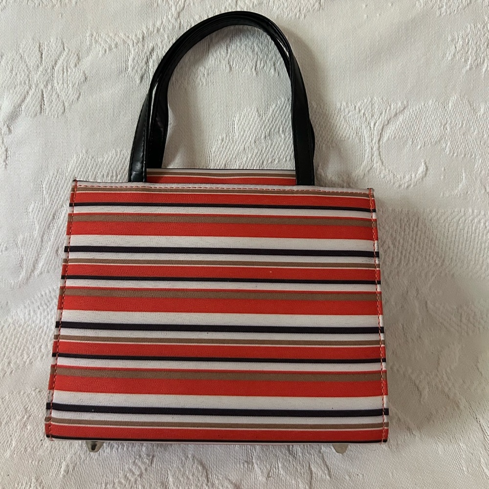 Striped Fabric Mini Handbag